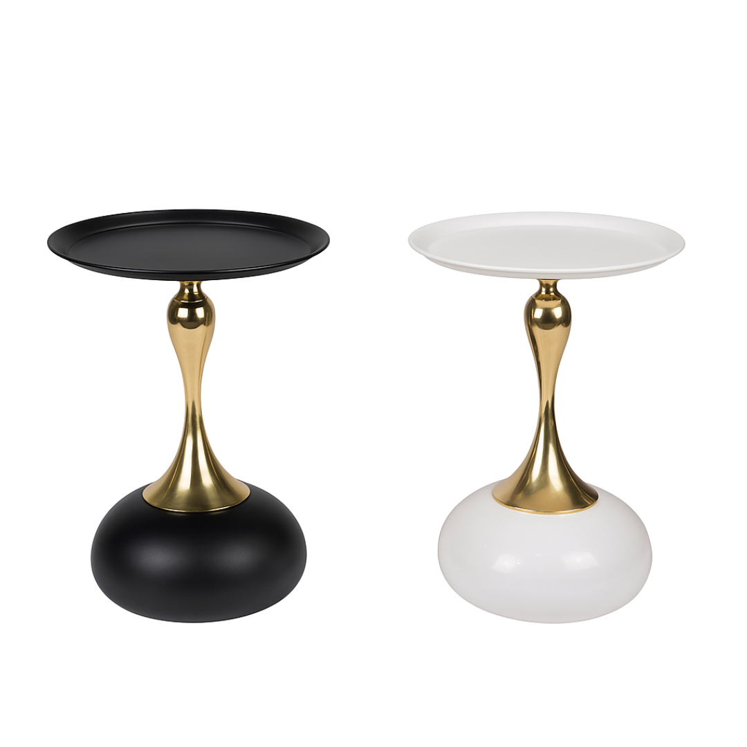 Modern Black and White Decorative Side Table